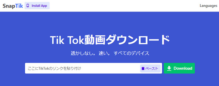 SSSTIKTOKの類似サイト SnapTik