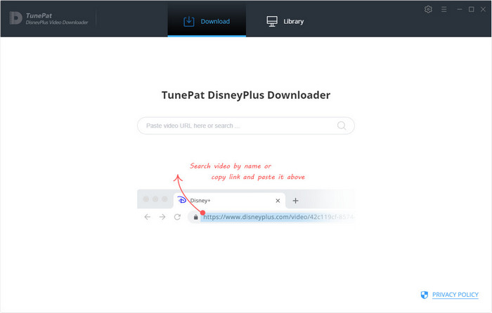 TunePat Disneyplus video downloaderのインタフェース